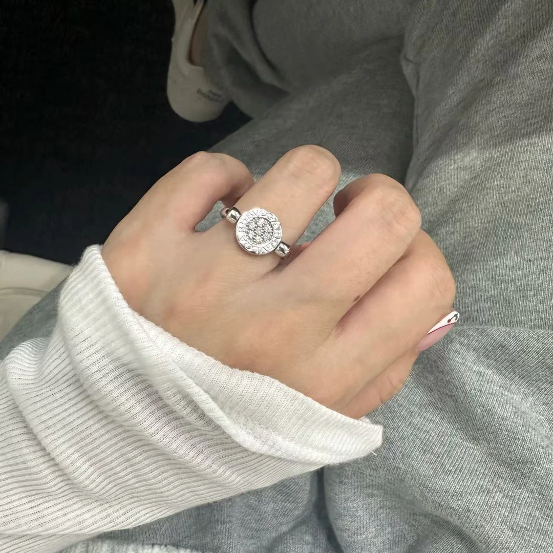 95新 BVLGARI/宝格丽 坤球奢选 宝格丽双面黑玛瑙戒指51码