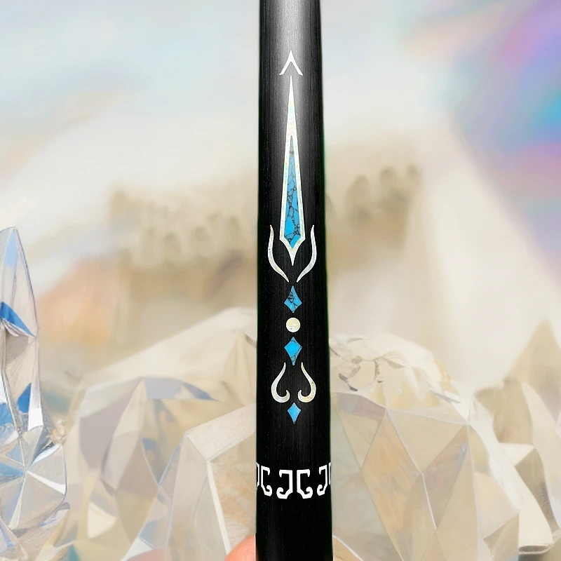 【赤影+杆盒】鲍鱼贝镶嵌雕刻台球杆小头中式球杆白蜡木免漆手工杆