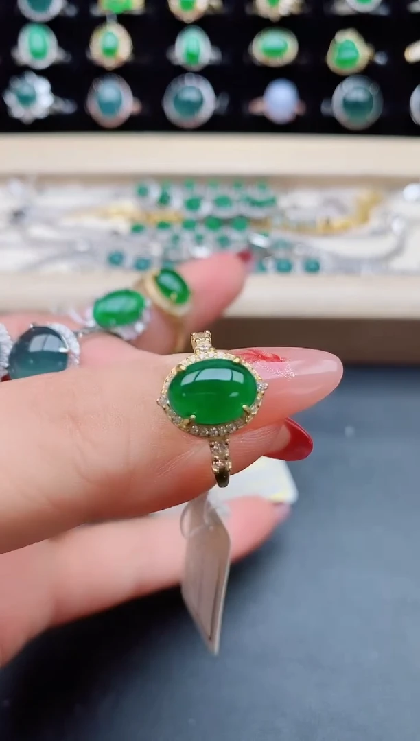 【闪购商品】翡翠戒指银S925镶嵌508550