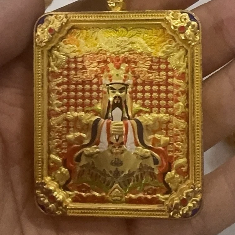 铜合金大理石吊坠 龙五爷唐卡1