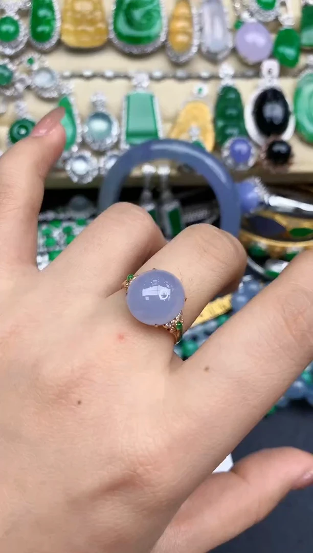 颈饰18K金镶嵌翡翠332-中国好珍宝