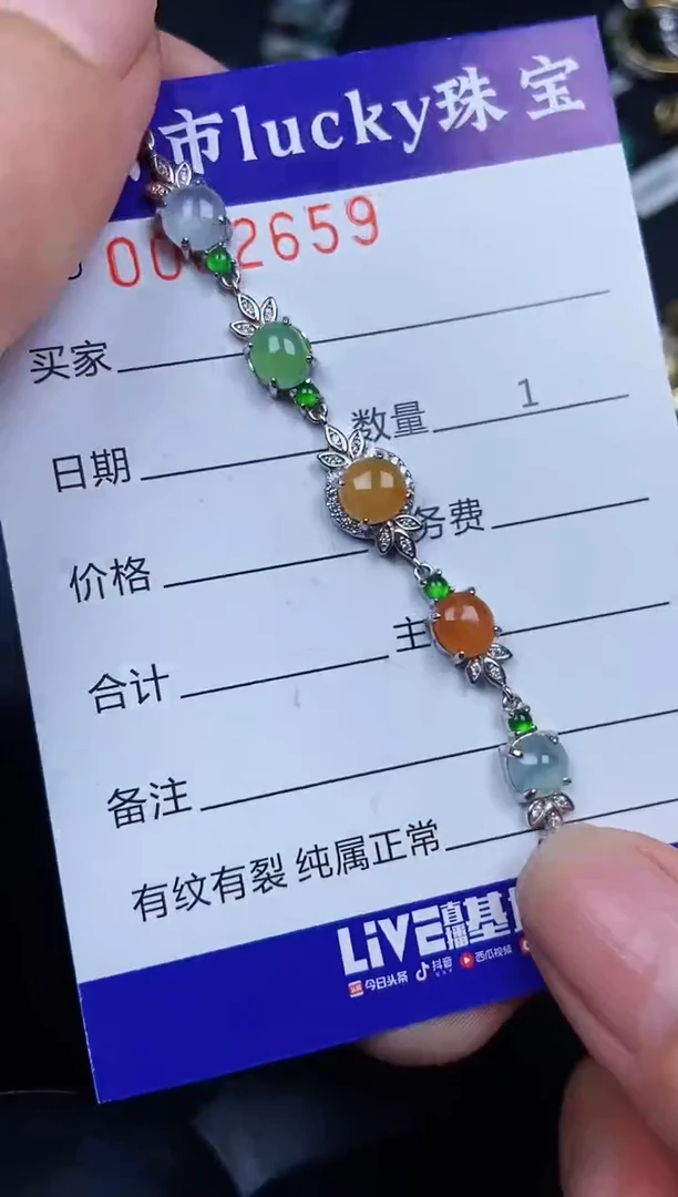 翡翠银S925镶嵌颈饰2659