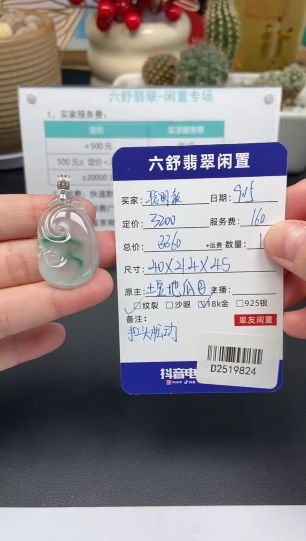 颈饰18K金镶嵌翡翠聪**袋D2519824