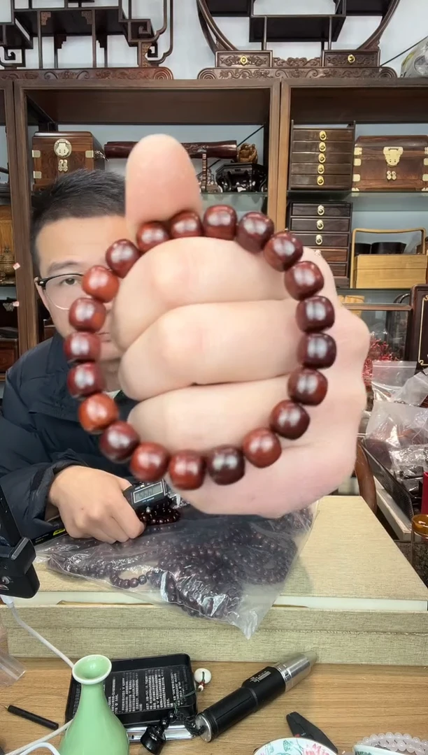 乌木类书架382小叶紫檀9*10老型单圈手串