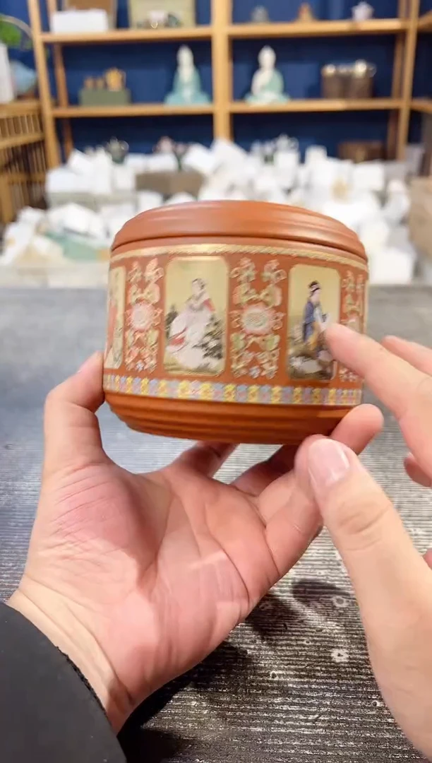 【闪购商品】其他四大美女珐琅彩紫砂茶叶罐