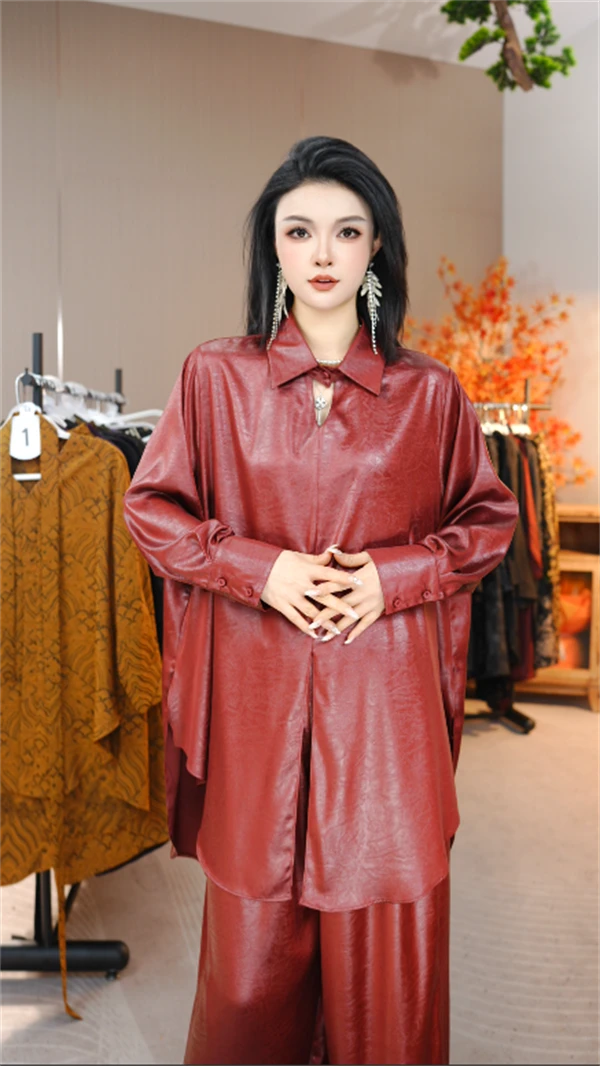 春款上新【红茶咖啡】时尚洋气气质高档宽松时髦上衣裤子套装5347