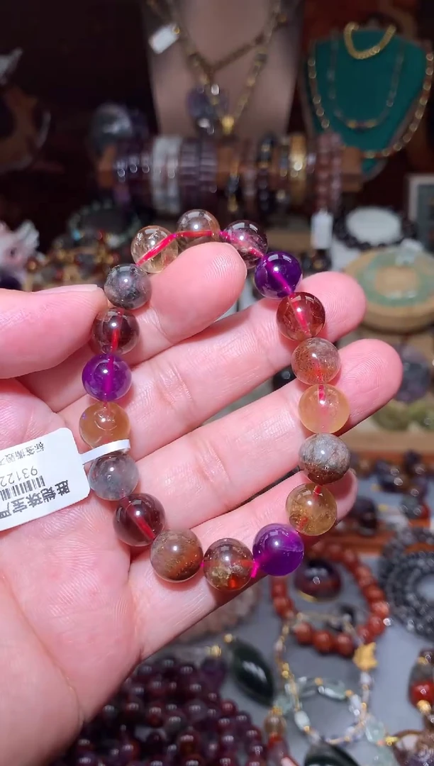 水晶珠宝半成品未镶嵌极光多宝10mm+