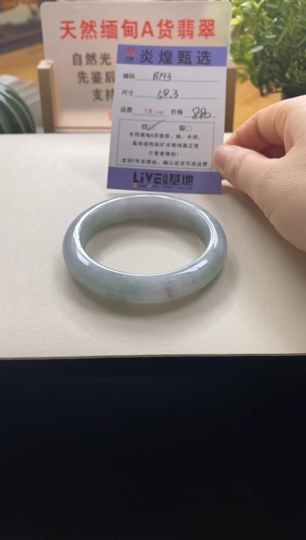 未镶嵌手镯翡翠圈口58.3编码b193