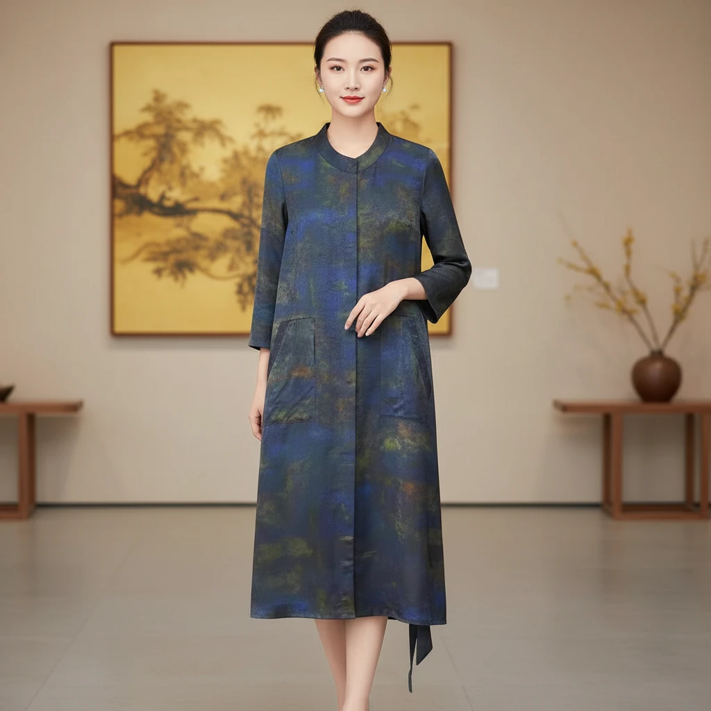 贵夫人102-双面穿气质POLO领法式提花上衣女装复古长款风衣秋季