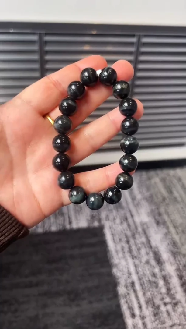 未镶嵌手串和田玉若羌墨玉青花卡12