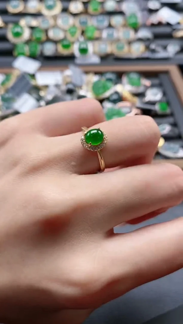 【闪购商品】翡翠戒指银S925镶嵌51511