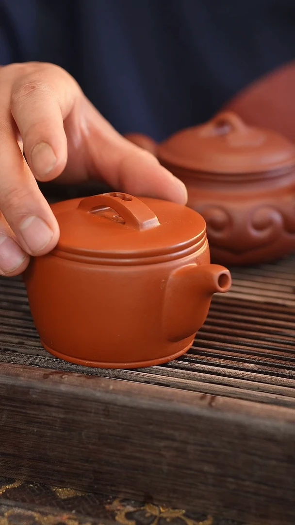 茶壶紫砂汉瓦 朱泥 半手工 200cc