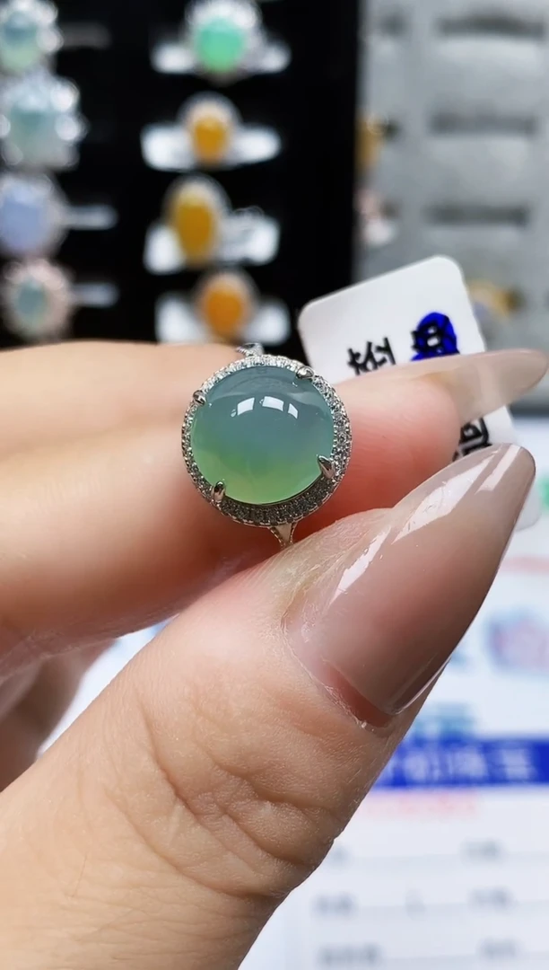 银S925镶嵌戒指翡翠1080