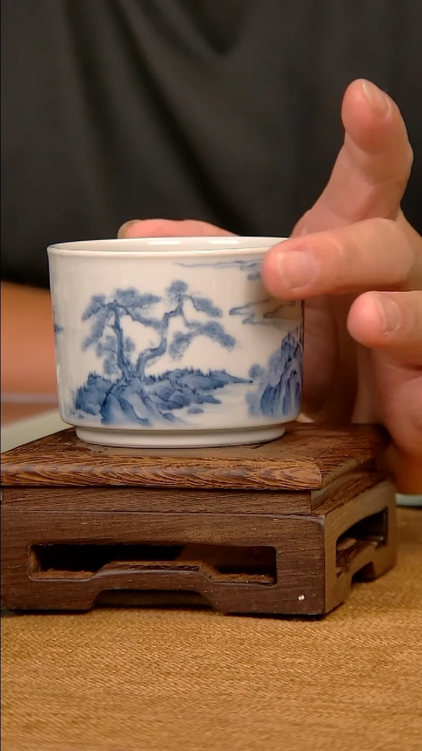 景德镇莹焰堂山水直筒杯