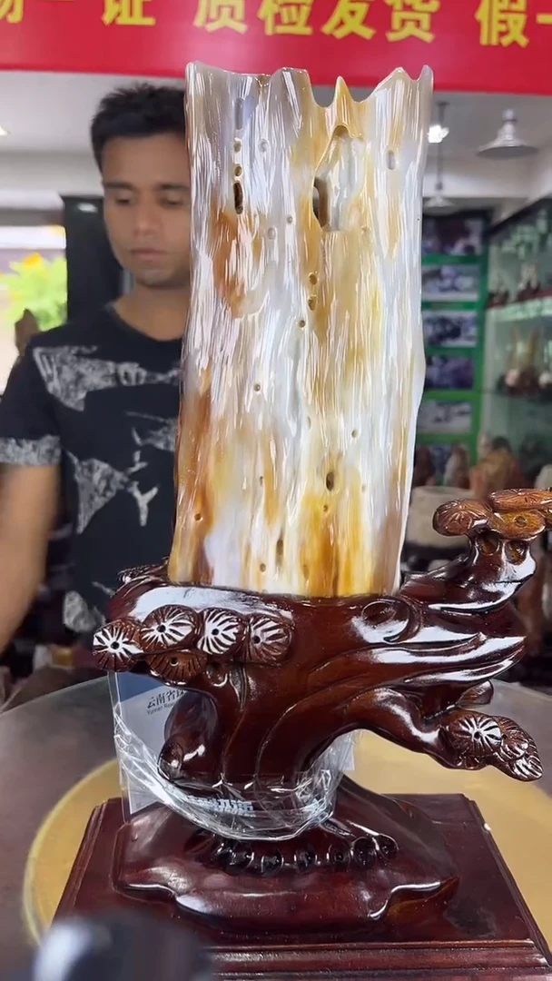 未镶嵌珠宝奇石硅化玉缅甸天然树化玉摆件