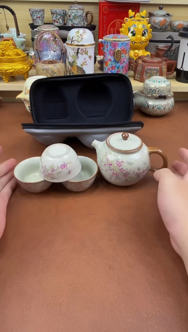 陶瓷茶具摆件旅行套组