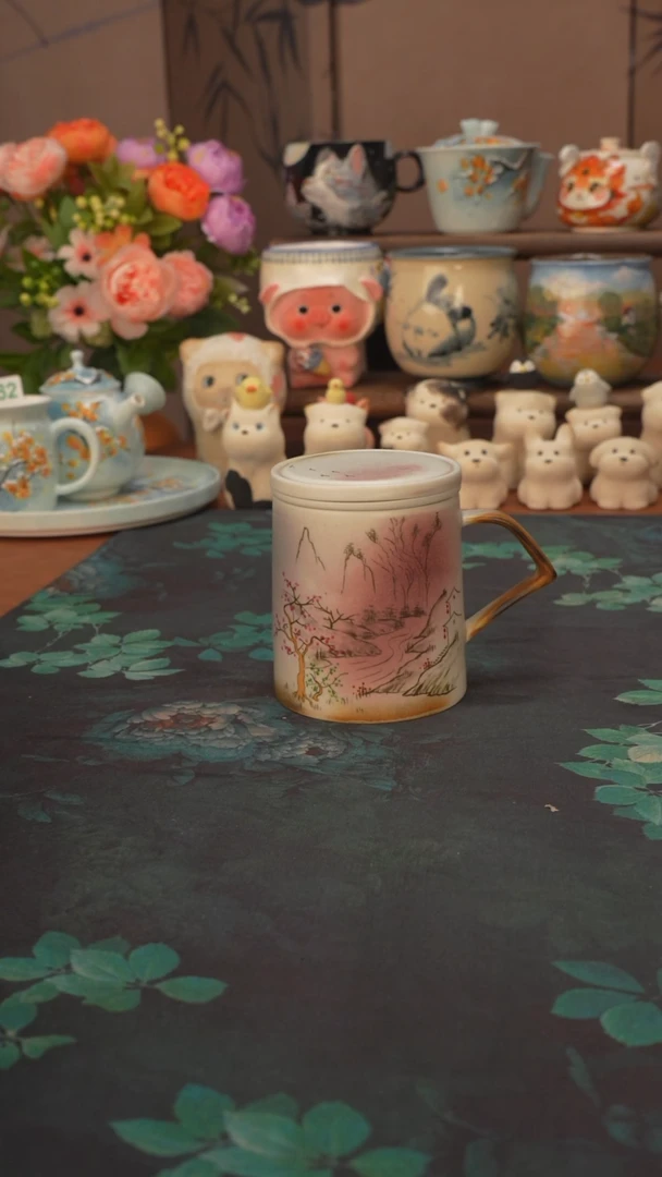 李辉熠  流水生财马克杯带茶滤