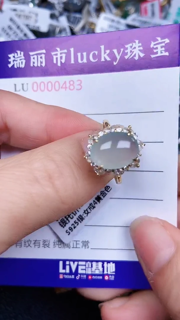 颈饰银S925镶嵌翡翠483