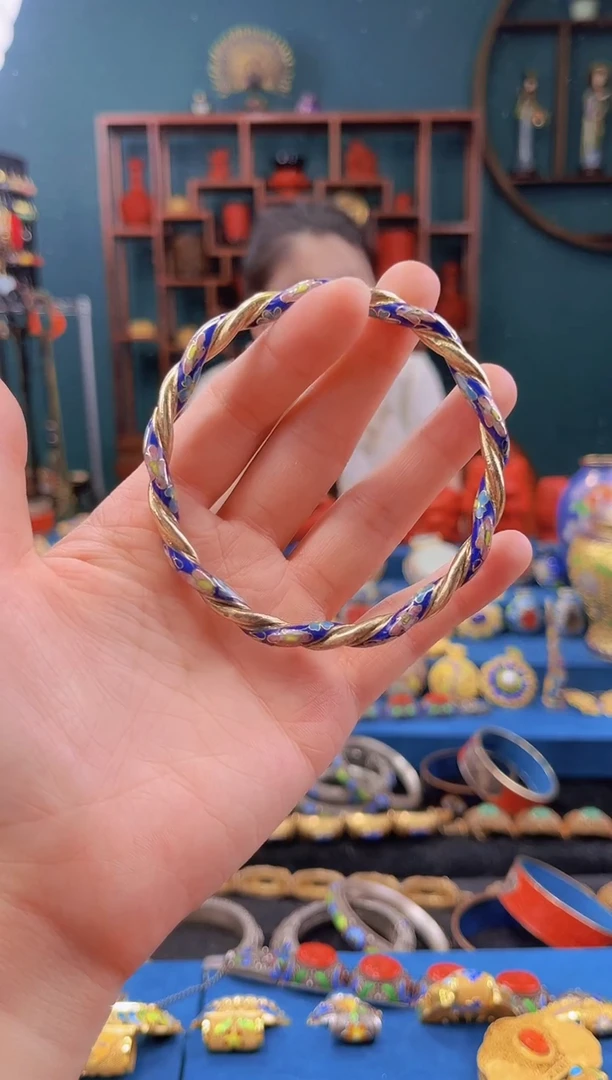 愚**语非遗景泰蓝手镯 麻花