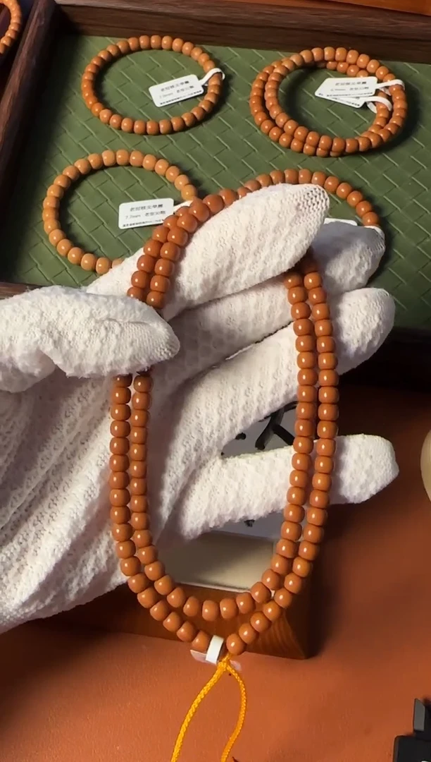 手串橄榄核【168核尖】5.9mm老挝核尖老型108三花面无白 树王老料