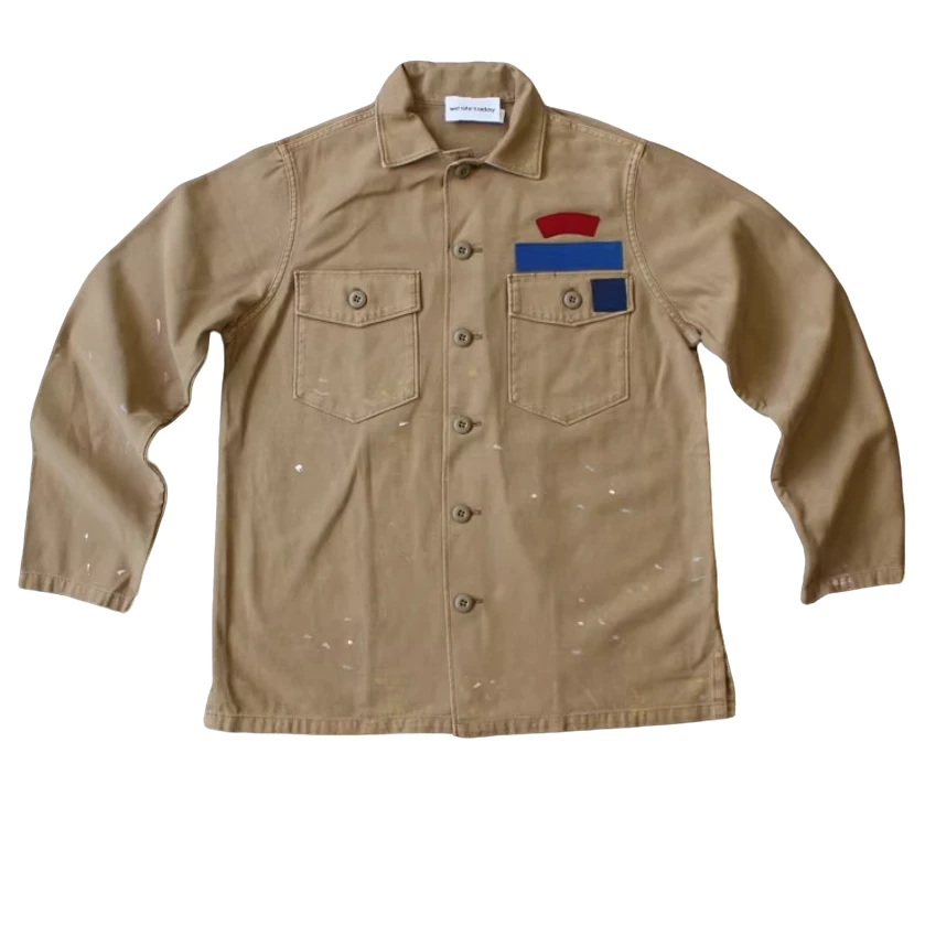 R 老钱风 女款 D&S 复古泼墨油漆衬衫外套 剪标 原