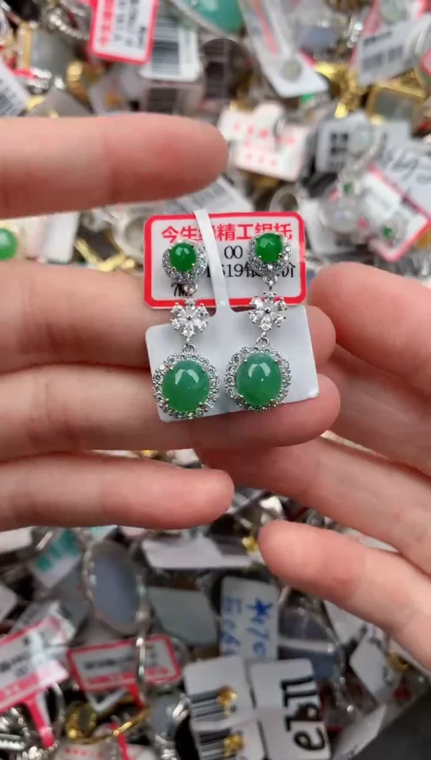 银S925镶嵌戒指翡翠111             6