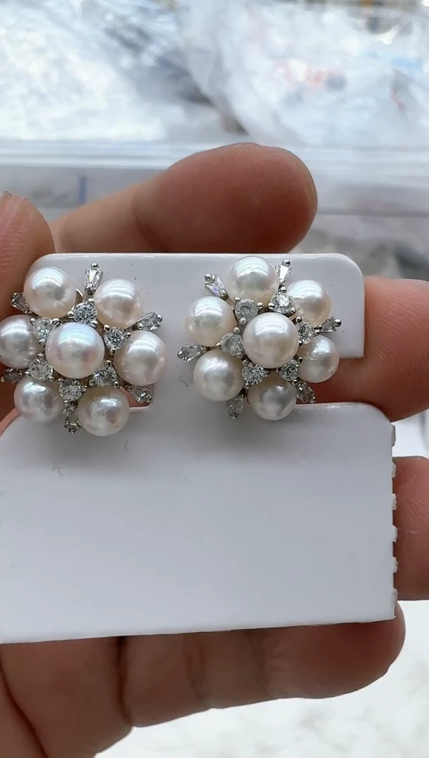 【闪购商品】海水珍珠耳饰银S925镶嵌清货