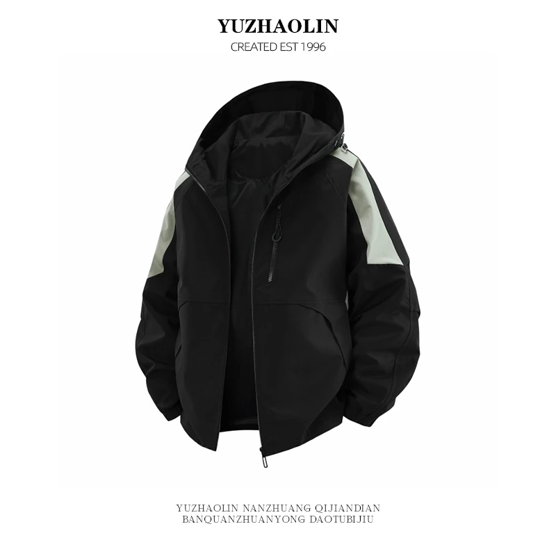 撞色拼接夹克潮流痞帅新款男士美式户外运动多色百搭宽松休闲外套