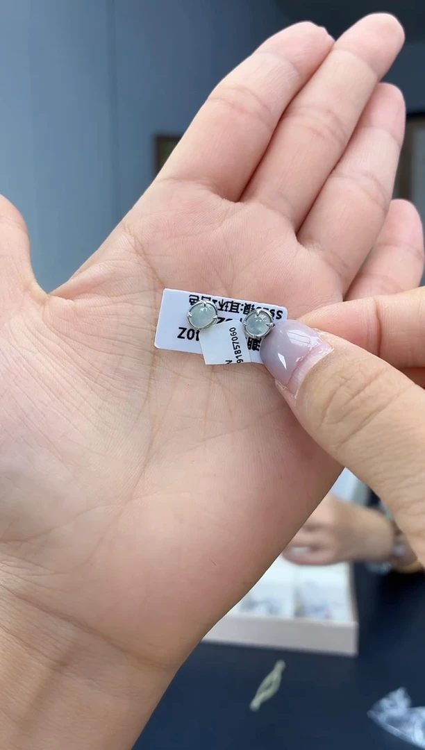 银S925镶嵌翡翠耳饰1111111111111