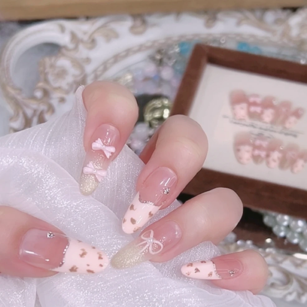 【小粉豹】XY90原创设计春夏季猫眼温柔款纯手工穿戴甲气质美甲