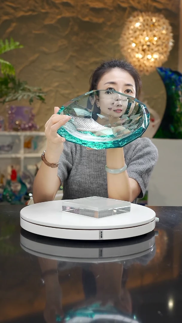 琉璃绿色方圆果碗小号