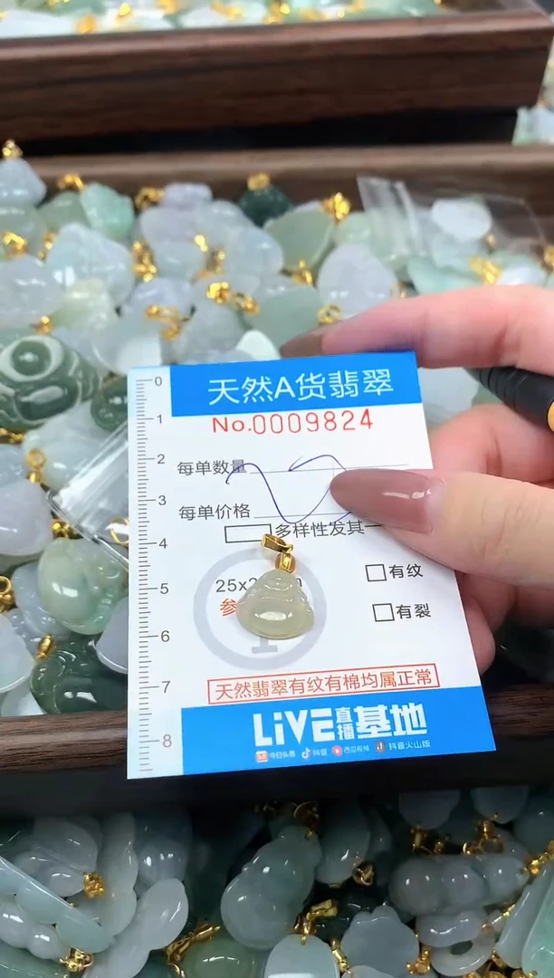 颈饰未镶嵌翡翠净货挂件-9824
