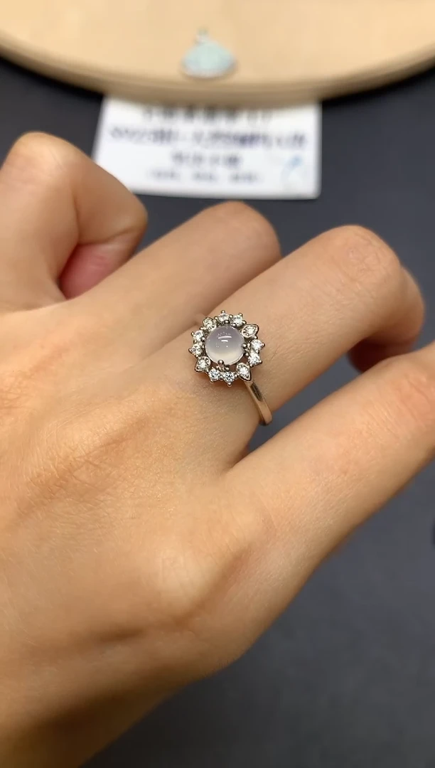 翡翠戒指银S925镶嵌蛋面【多样性发其一】