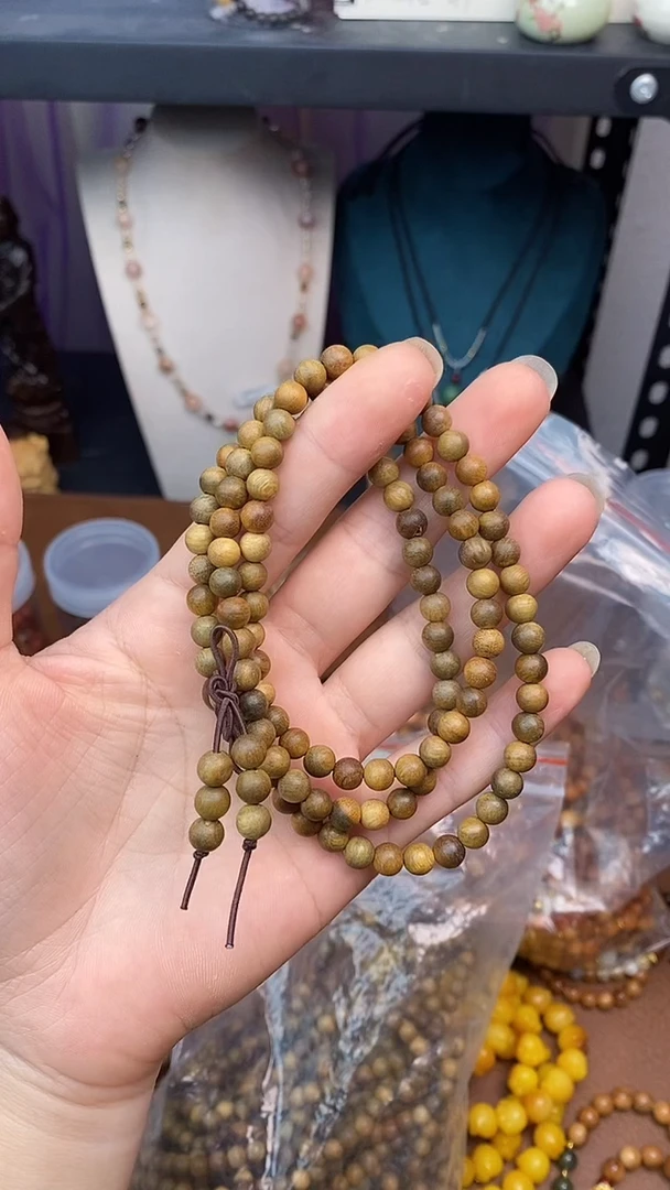 维腊木（绿檀）手串/手链6mm绿檀108颗