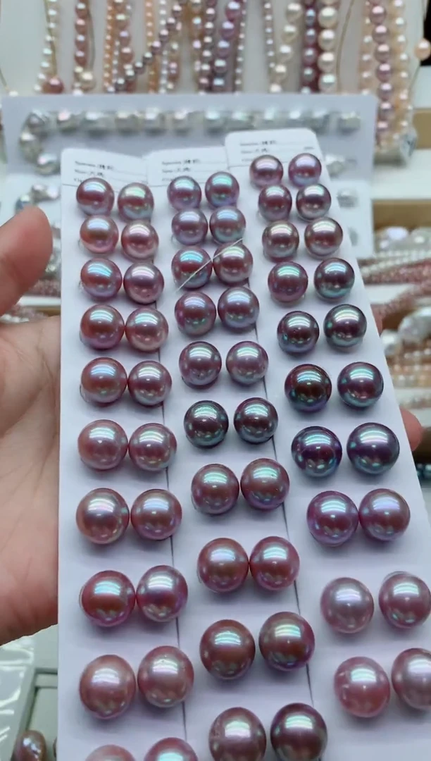 银S925镶嵌淡水珍珠耳饰多样性发其一，非无暇