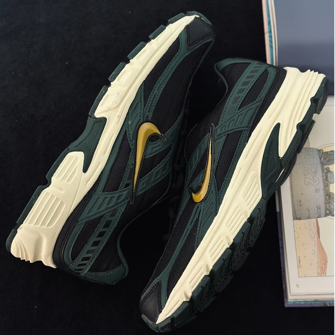 NIKE/耐克 Initiator 男款低帮黑绿色复古休闲跑步运动鞋官方正品