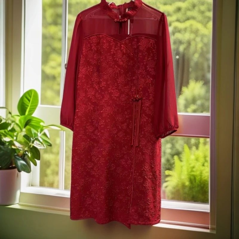 057#【木兮兮专属】2026年春季新女气质显瘦减龄中长款连衣裙