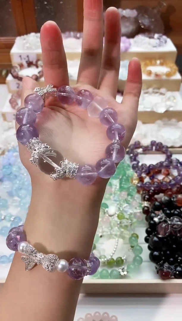 【闪购商品】水晶手串未镶嵌紫兔毛手串