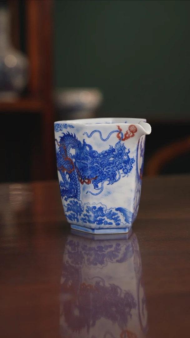自成堂柴窑青花蓬莱仙境