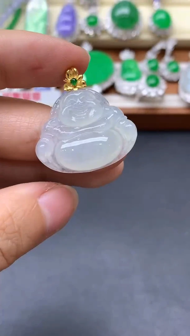 颈饰18K金镶嵌翡翠200-中国好珍宝