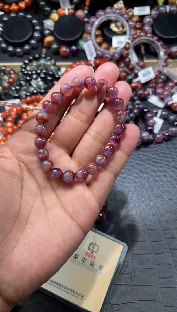 未镶嵌手链水晶8.5mm极光四色手链单圈