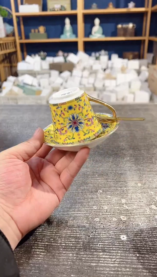 【闪购商品】其他帝王黄珐琅彩咖啡杯