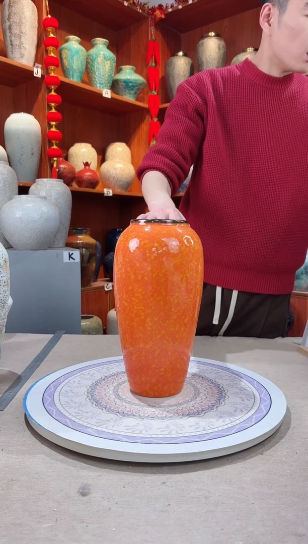 【闪购商品】瓶陶瓷花瓶 无花 爱马仕橙大号