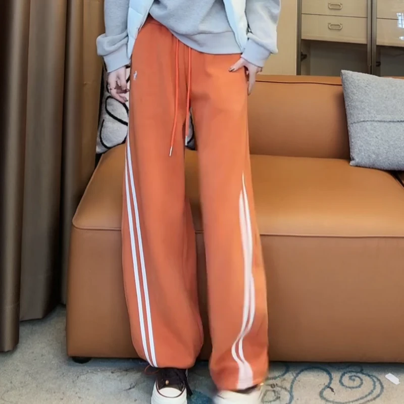 2025秋冬加绒韩系新款松紧腰百搭时尚休闲长裤LK2507873