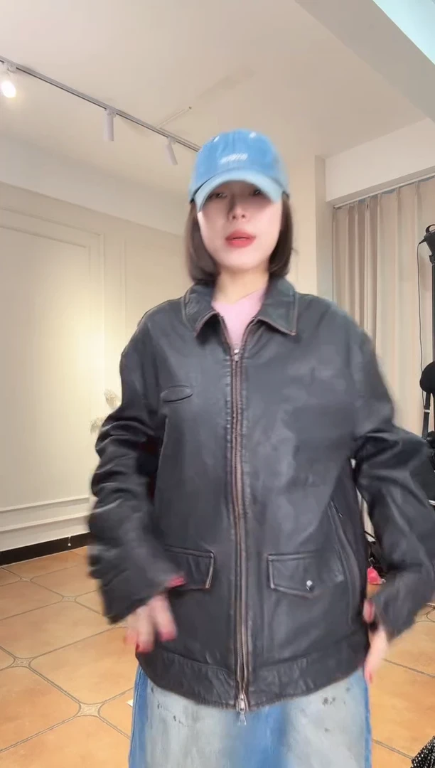 F****e设计师品牌皮衣外套M码