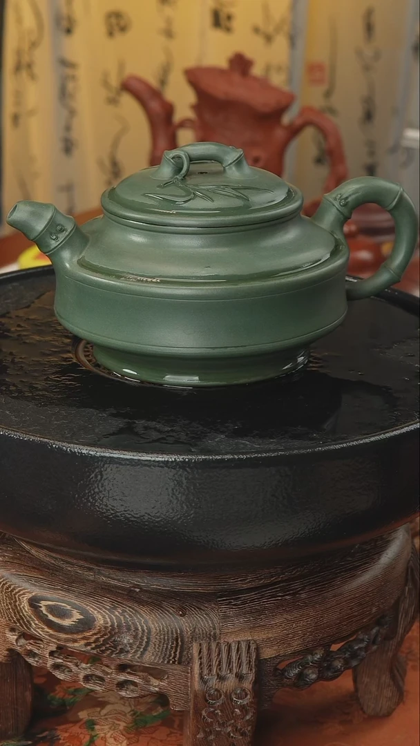 茶壶紫砂双线竹鼓