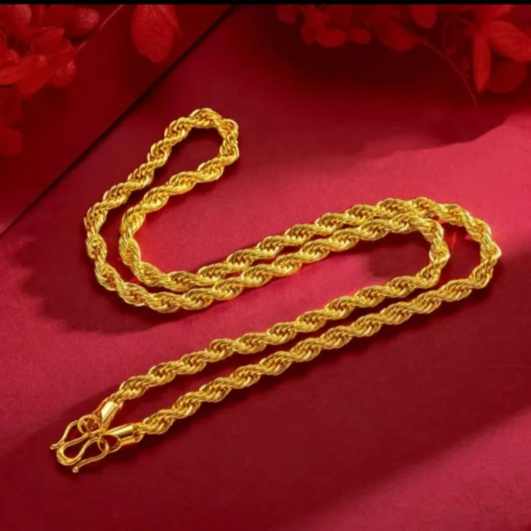 合金项链 合金项链首饰链子饰品新款【麻花项链】潮流时尚百搭金色