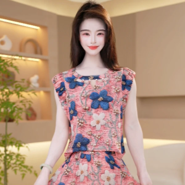 2025新款气质女神洋气明媚大方优雅显瘦减龄套装两件套