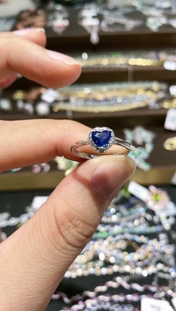 【闪购商品】蓝宝石戒指银S925镶嵌戒指