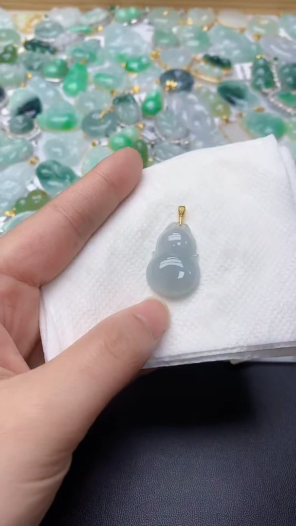 颈饰银S925镀金镶嵌翡翠天然缅甸A货百元以上9元证书费自理